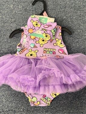Disney Winnie The Pooh Baby Girls Onesie Tutu With Bow NWT SIZE 0-3 months
